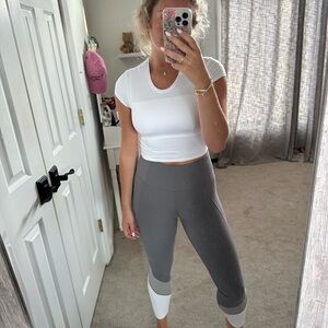 Athleta Gray and White Leggings